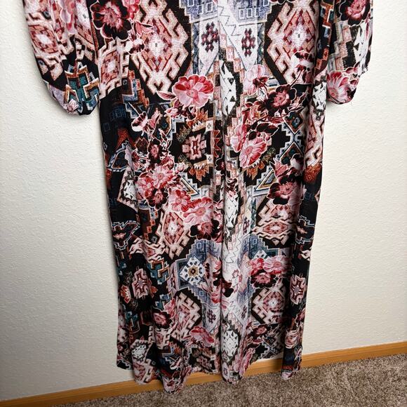 Show Me Your Mumu Dragonfly Cape Duster Maxi Length Women's Size Medium - Picture 2 of 11